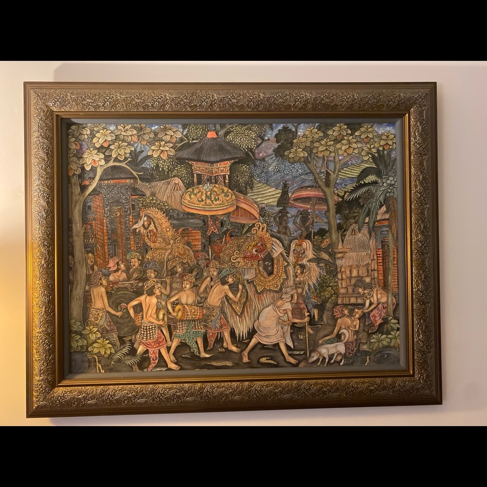 Traditional style balinese hand oil painting.